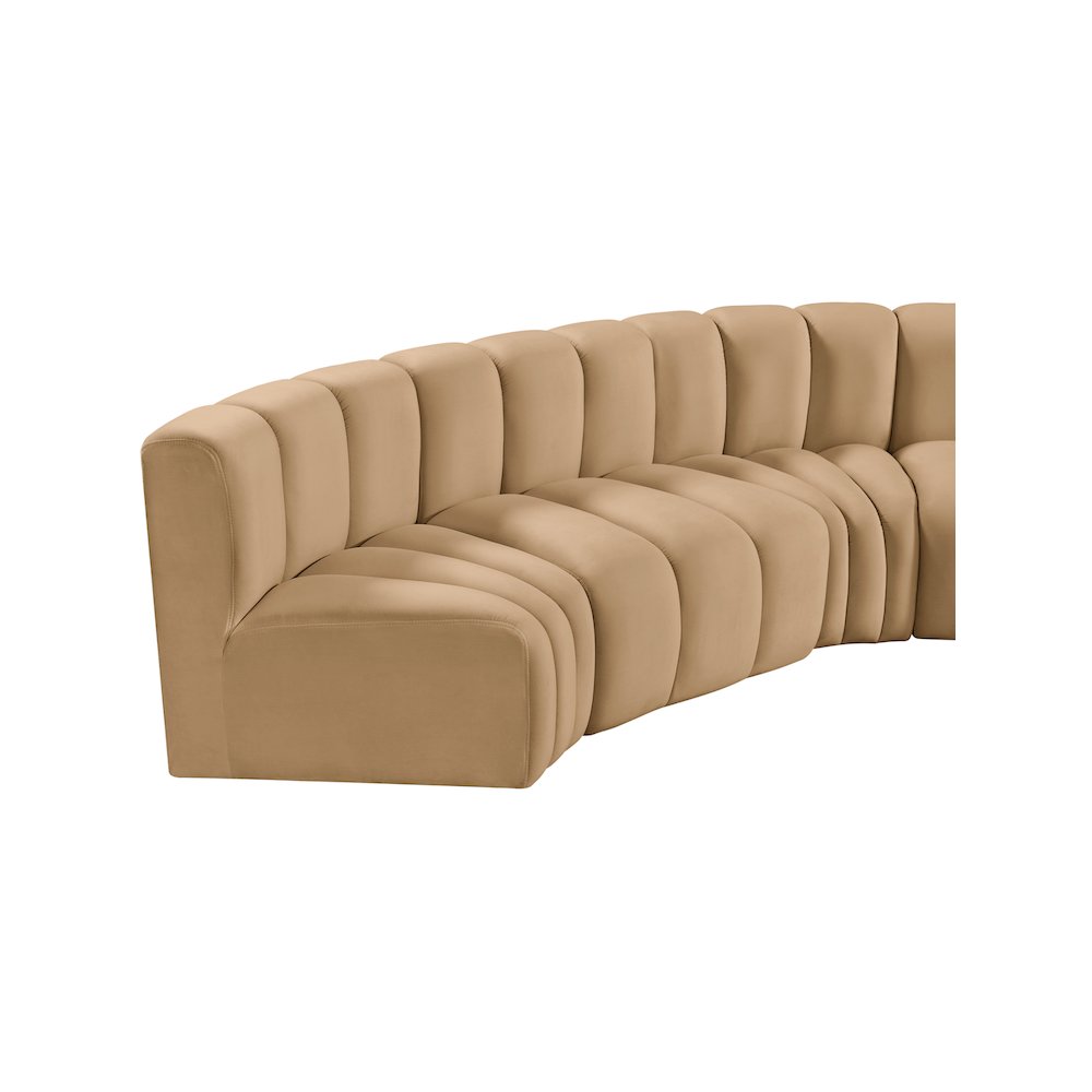 Arc Camel Velvet Modular Sofa. Picture 11