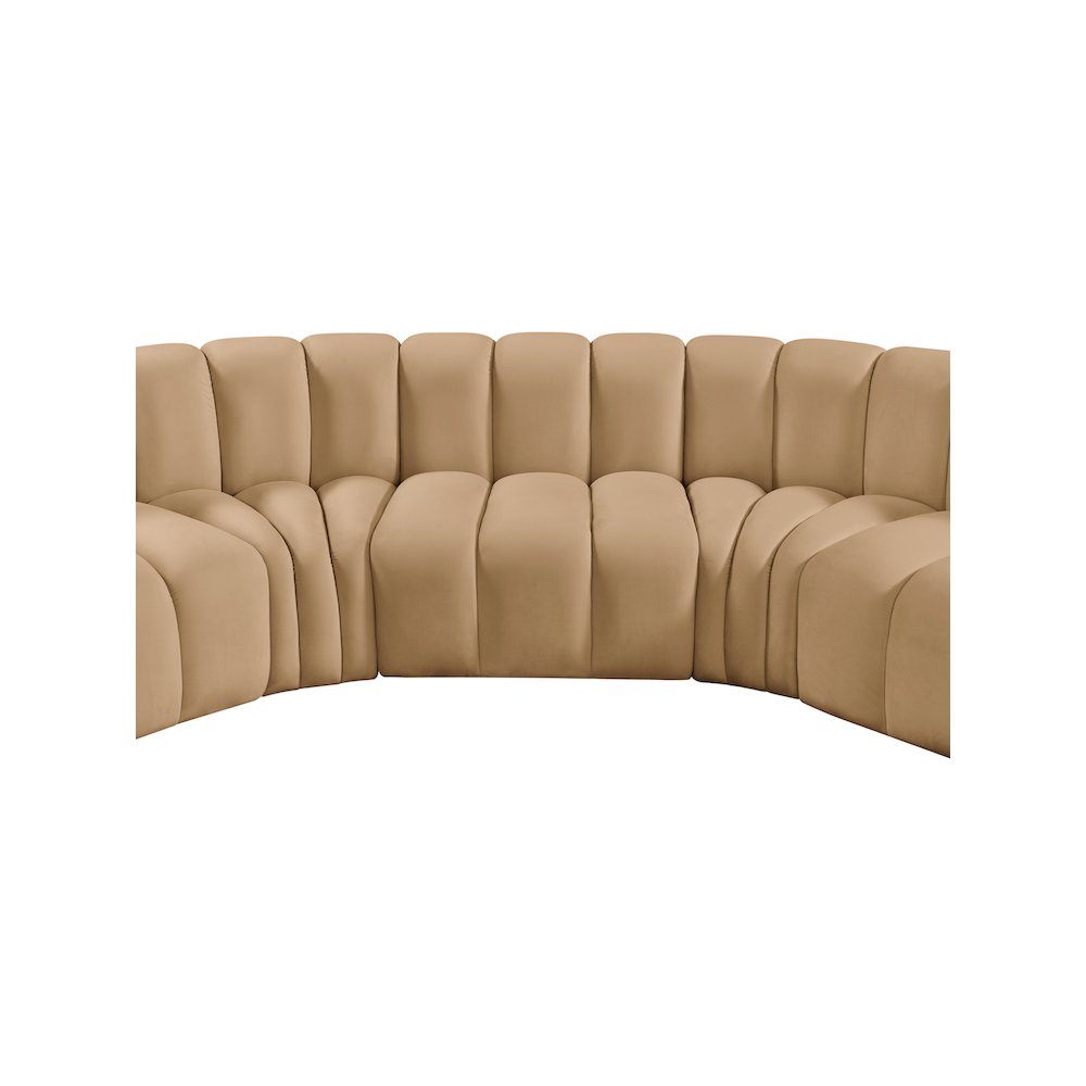 Arc Camel Velvet Modular Sofa. Picture 12
