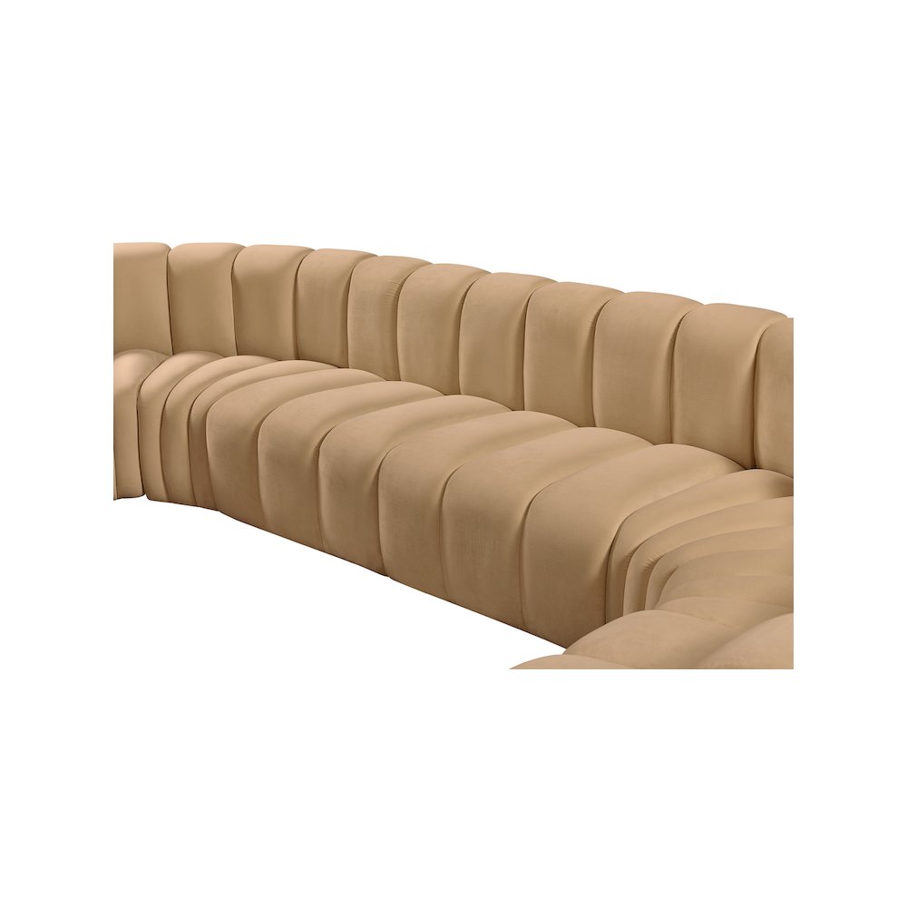 Arc Camel Velvet Modular Sofa. Picture 10