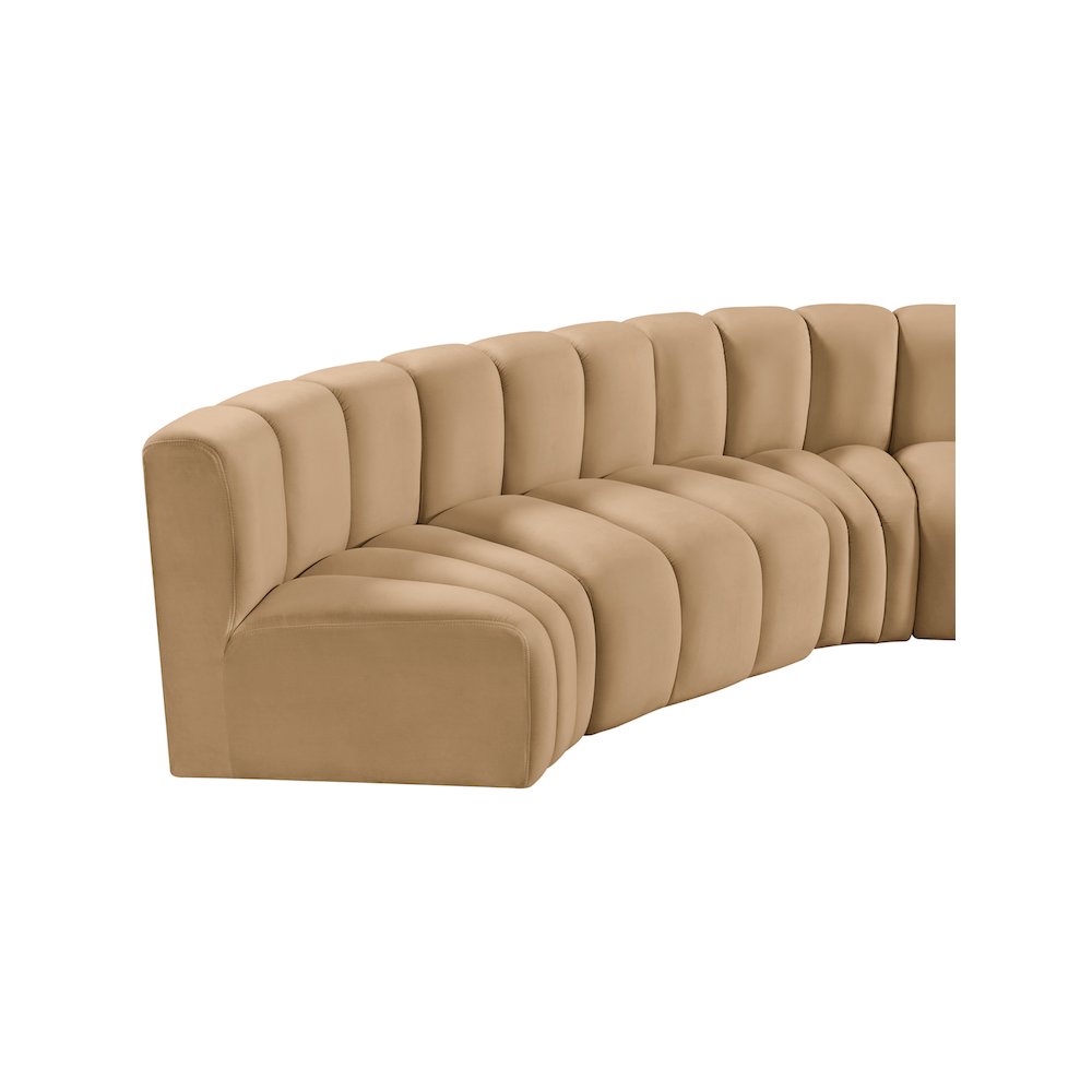 Arc Camel Velvet Modular Sofa. Picture 12
