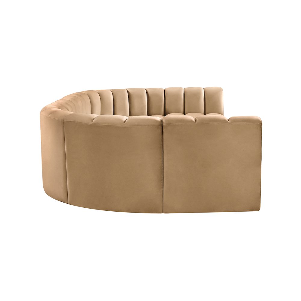 Arc Camel Velvet Modular Sofa. Picture 7