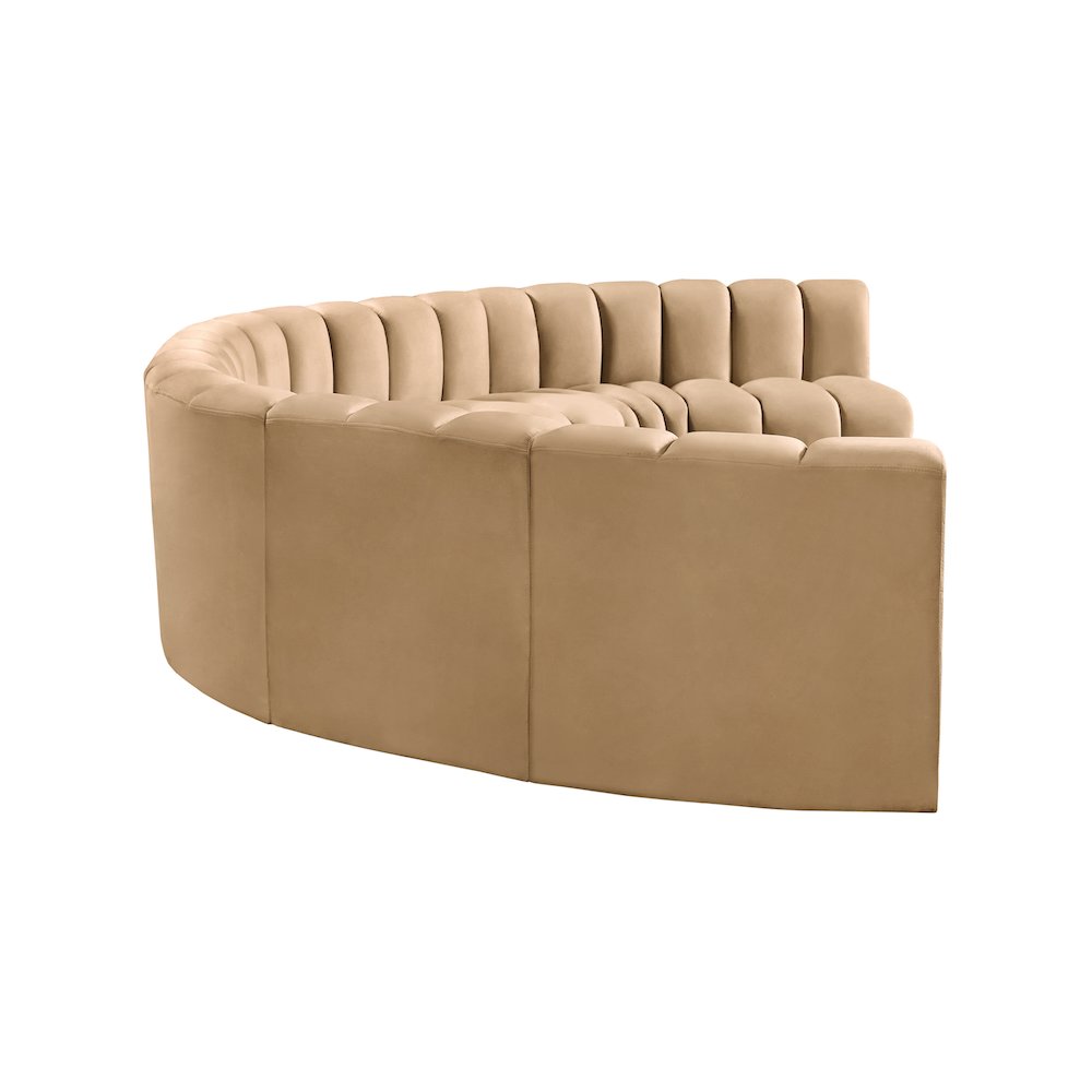 Arc Camel Velvet Modular Sofa. Picture 7
