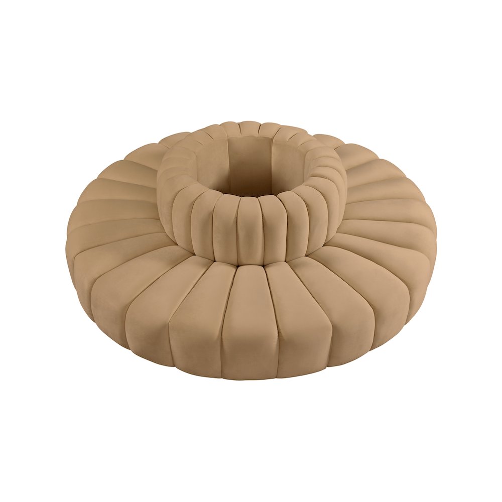 Arc Camel Velvet Modular Sofa. Picture 3