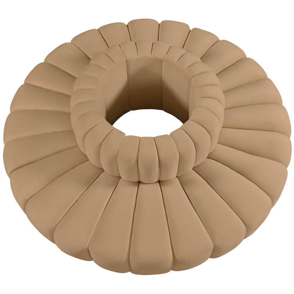 Arc Camel Velvet Modular Sofa. Picture 4