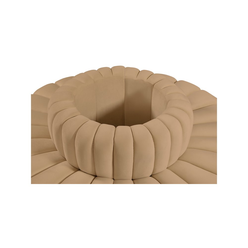 Arc Camel Velvet Modular Sofa. Picture 5