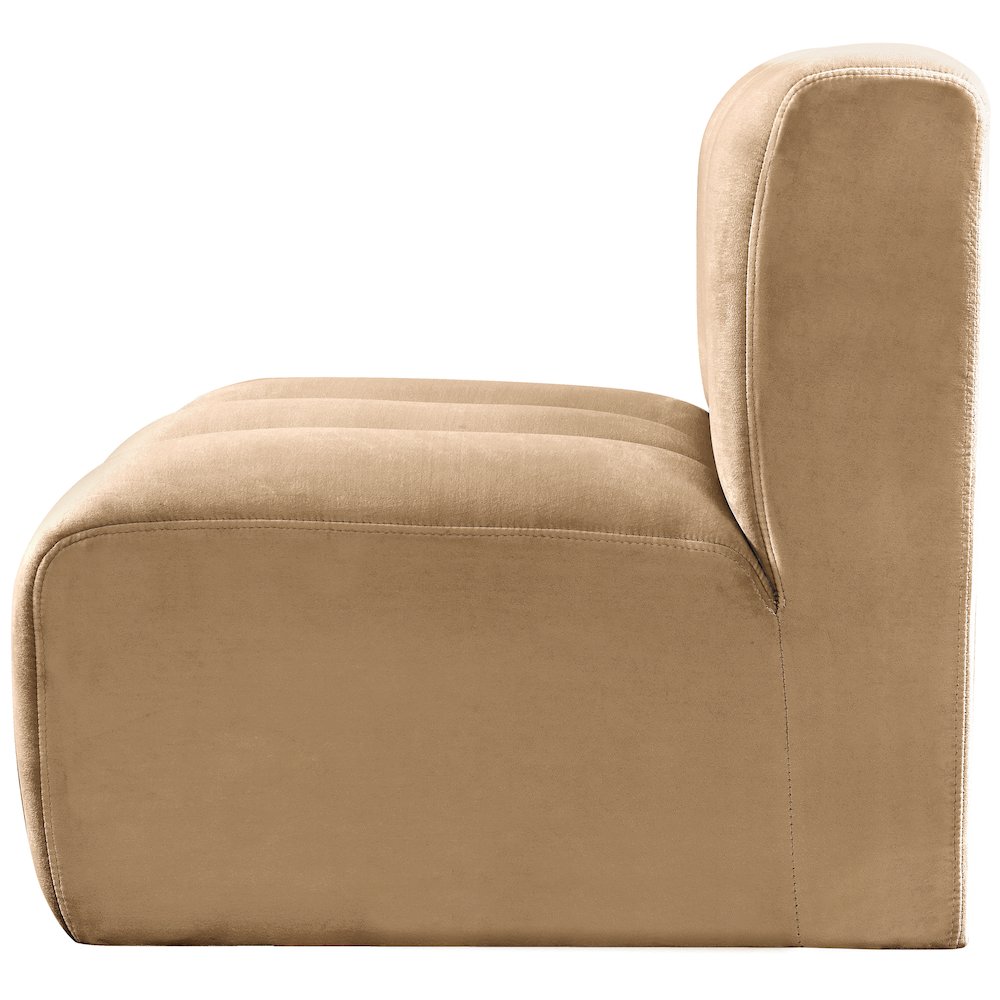 Arc Camel Velvet Straight Chair. Picture 5
