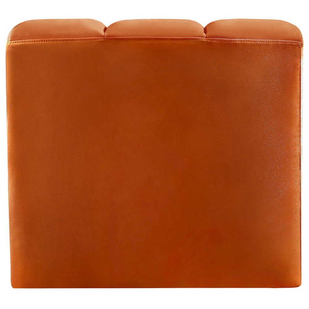 Arc Cognac Velvet Curved Corner. Picture 4