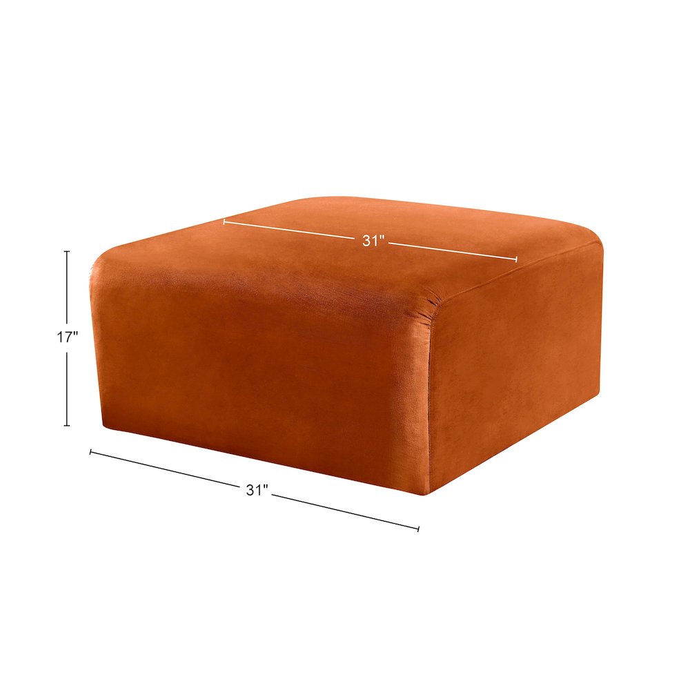 Arc Cognac Velvet Ottoman. Picture 7