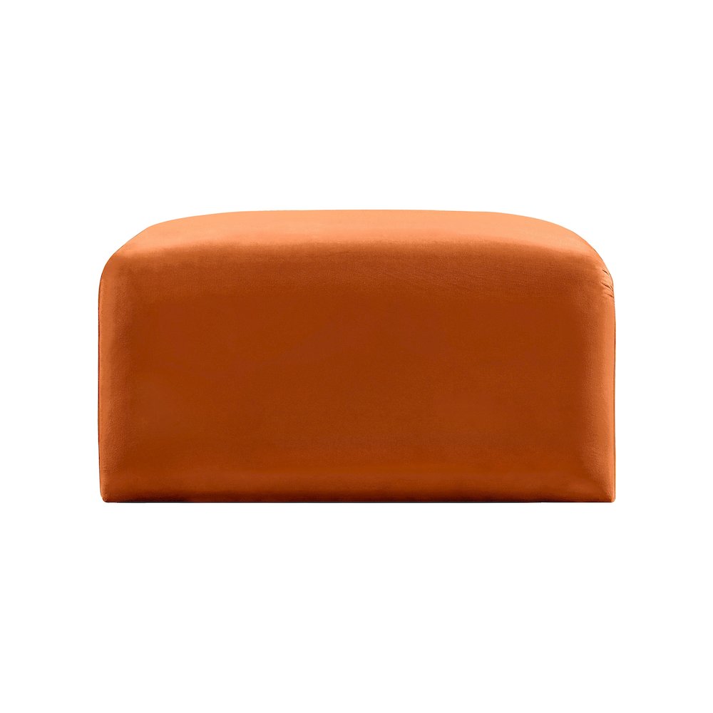 Arc Cognac Velvet Ottoman. Picture 4