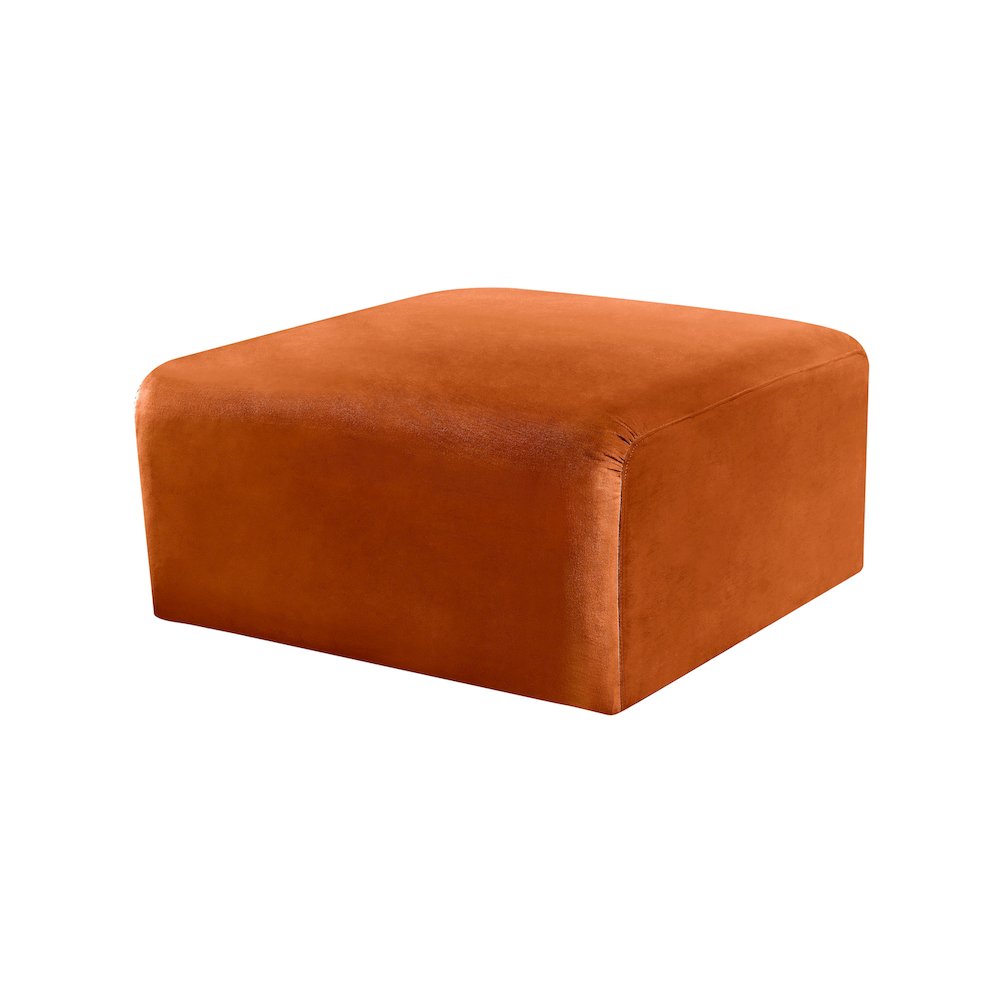 Arc Cognac Velvet Ottoman. Picture 5