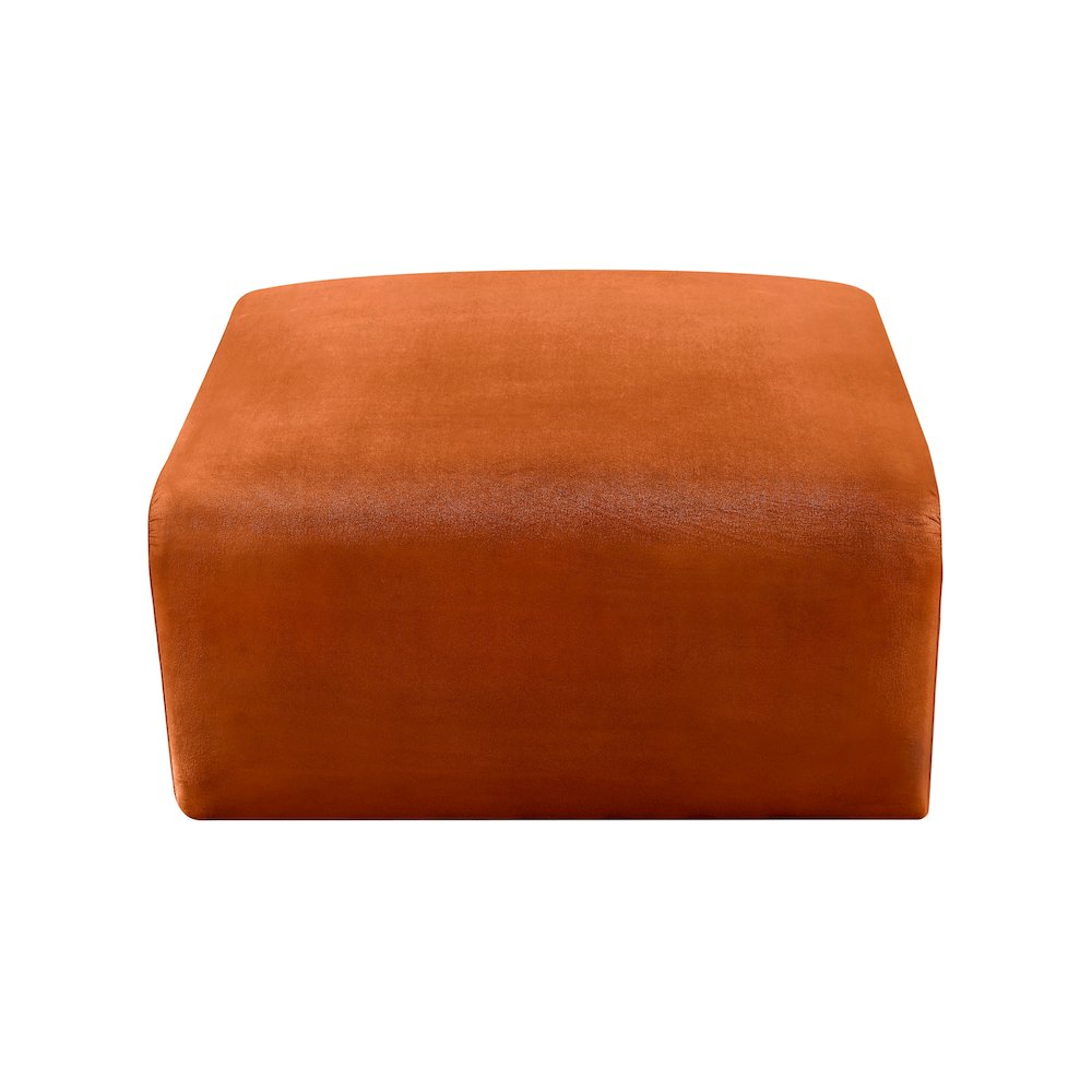 Arc Cognac Velvet Ottoman. Picture 6