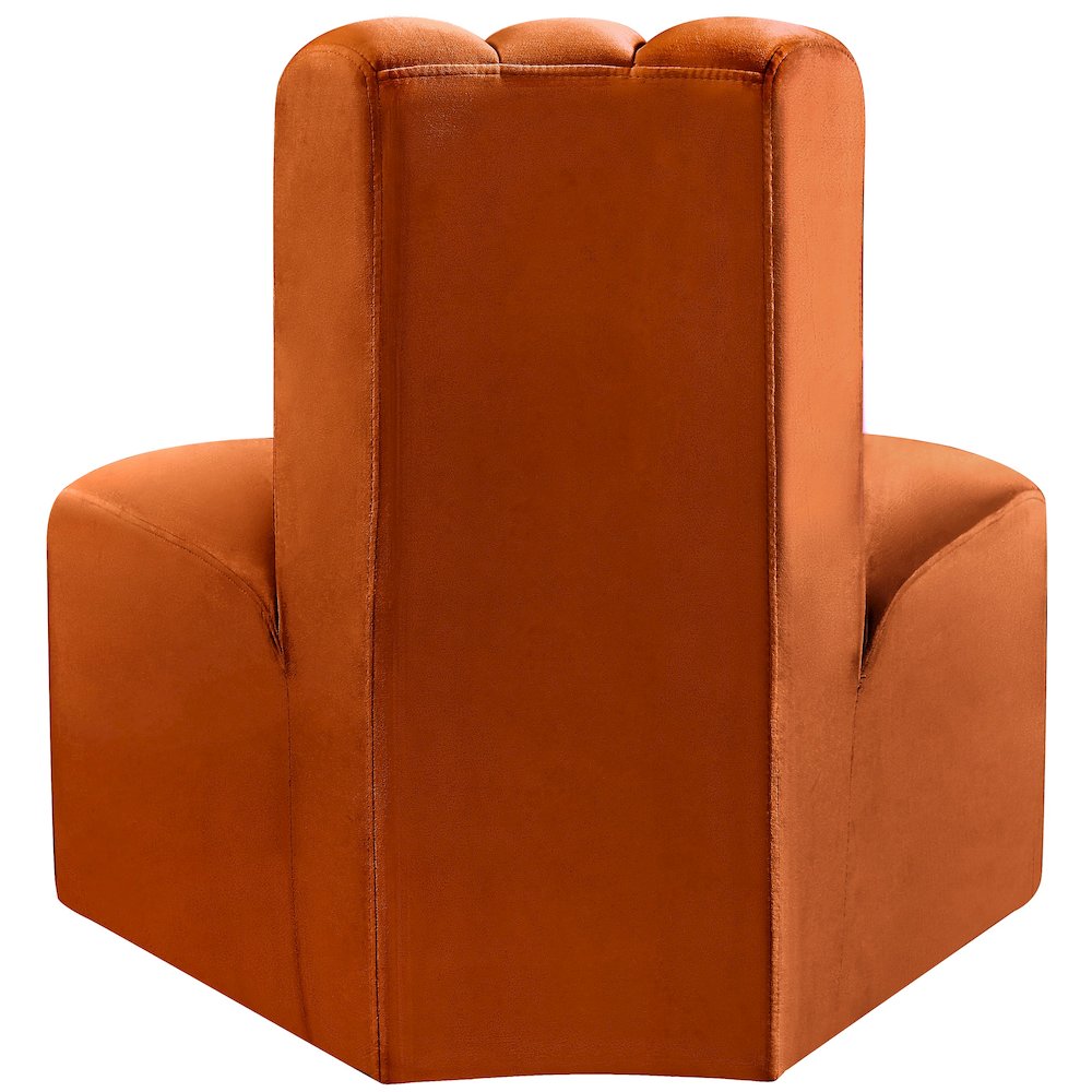 Arc Cognac Velvet Reverse Corner. Picture 3