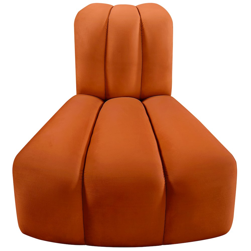 Arc Cognac Velvet Reverse Corner. Picture 4