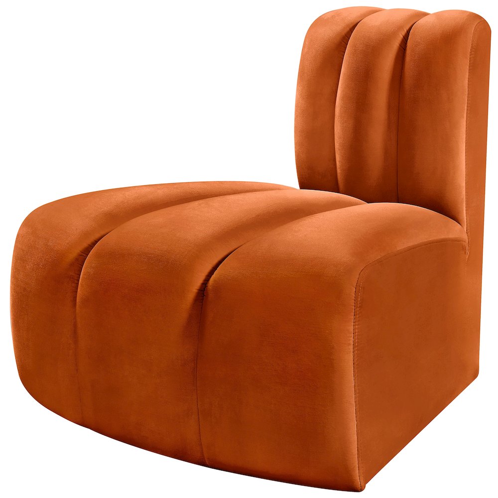 Arc Cognac Velvet Reverse Corner. Picture 6