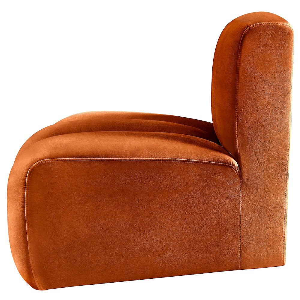 Arc Cognac Velvet Reverse Corner. Picture 7