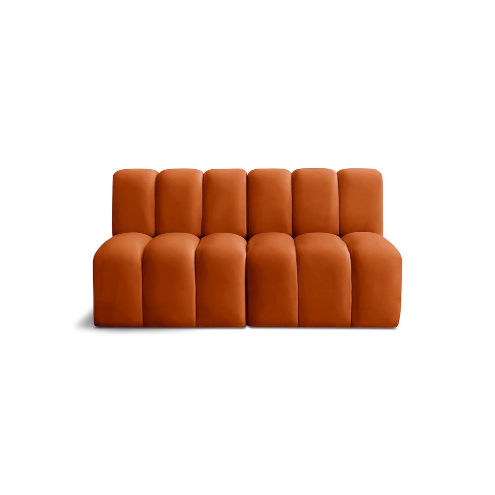 Arc Cognac Velvet Modular Sofa. Picture 1