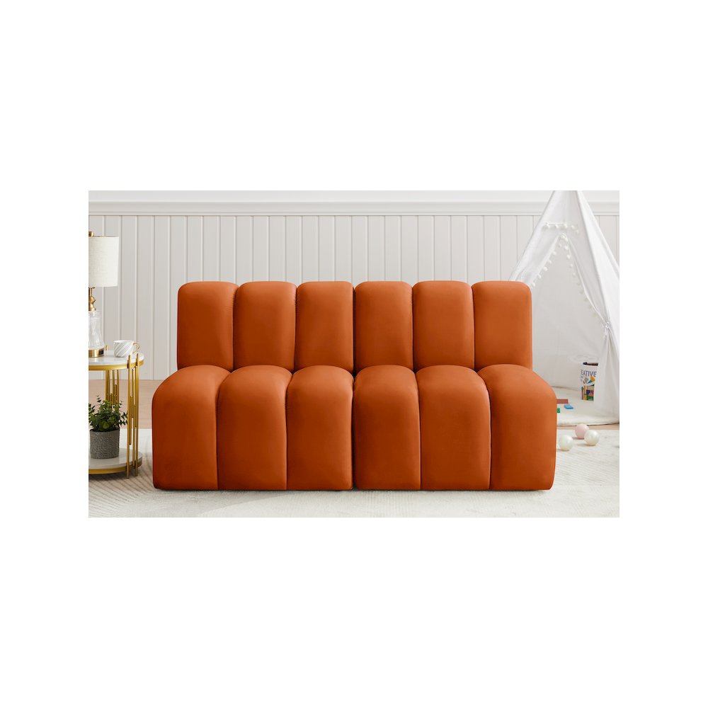 Arc Cognac Velvet Modular Sofa. Picture 2