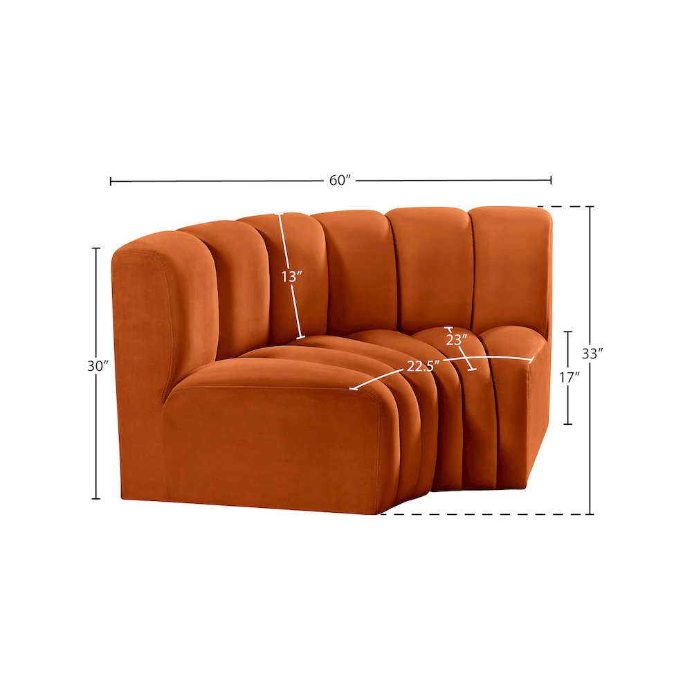 Arc Cognac Velvet Modular Sofa. Picture 8
