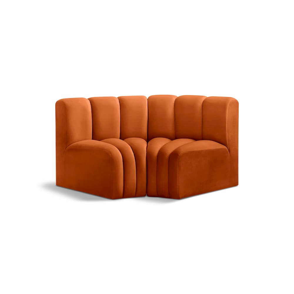 Arc Cognac Velvet Modular Sofa. Picture 1