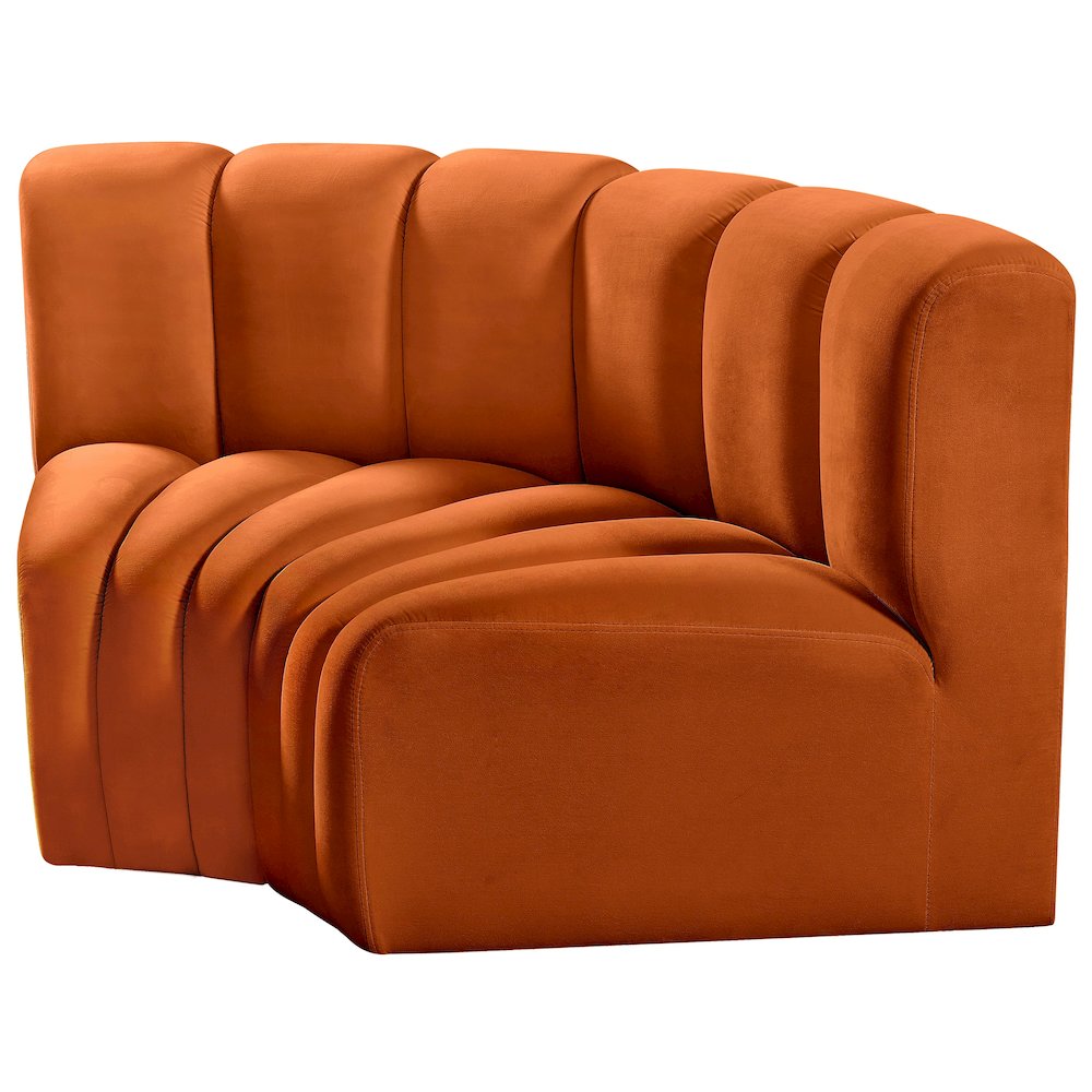 Arc Cognac Velvet Modular Sofa. Picture 6