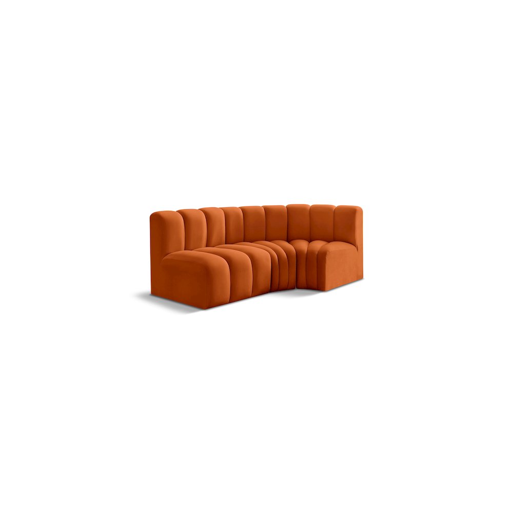 Arc Cognac Velvet Modular Sofa. Picture 1