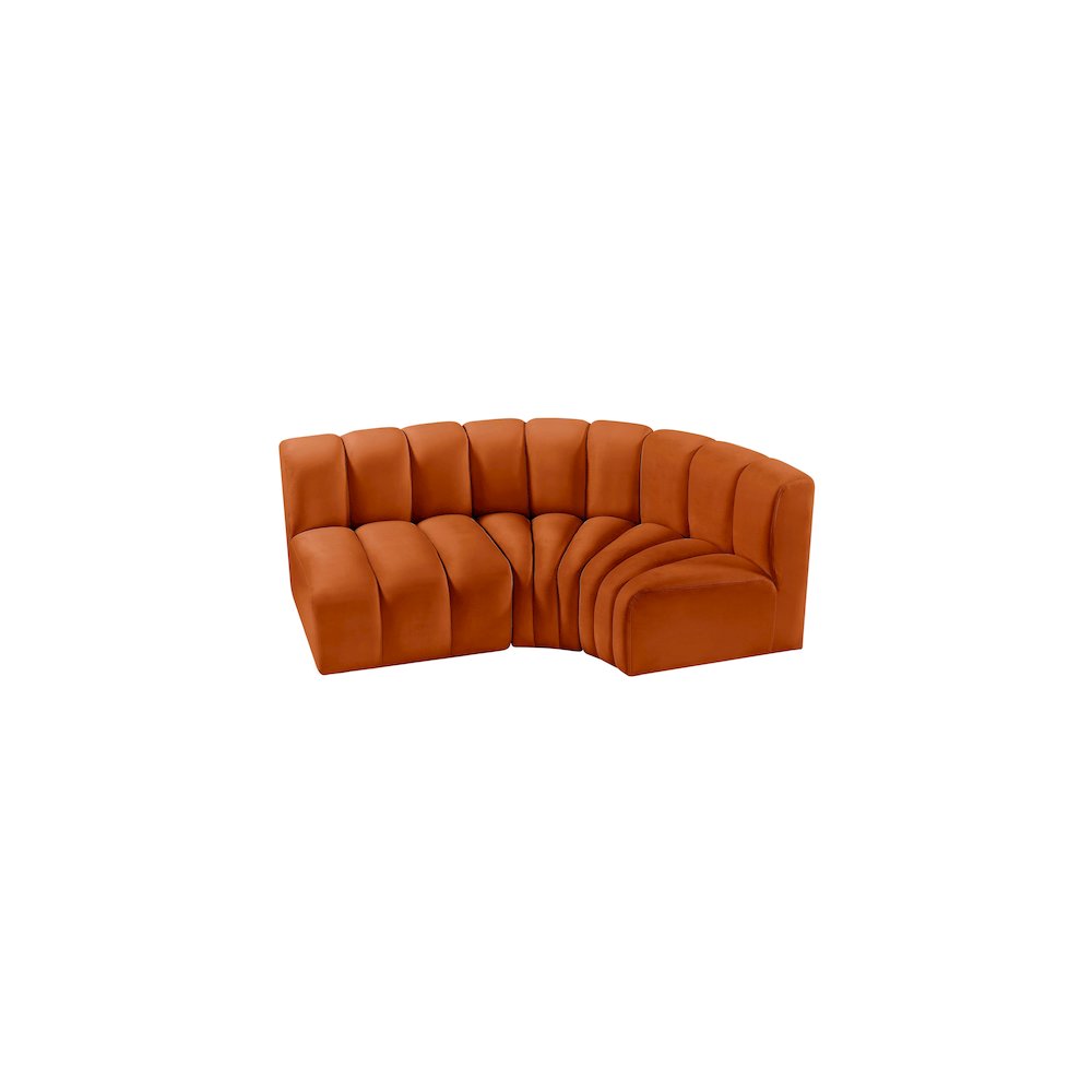 Arc Cognac Velvet Modular Sofa. Picture 4