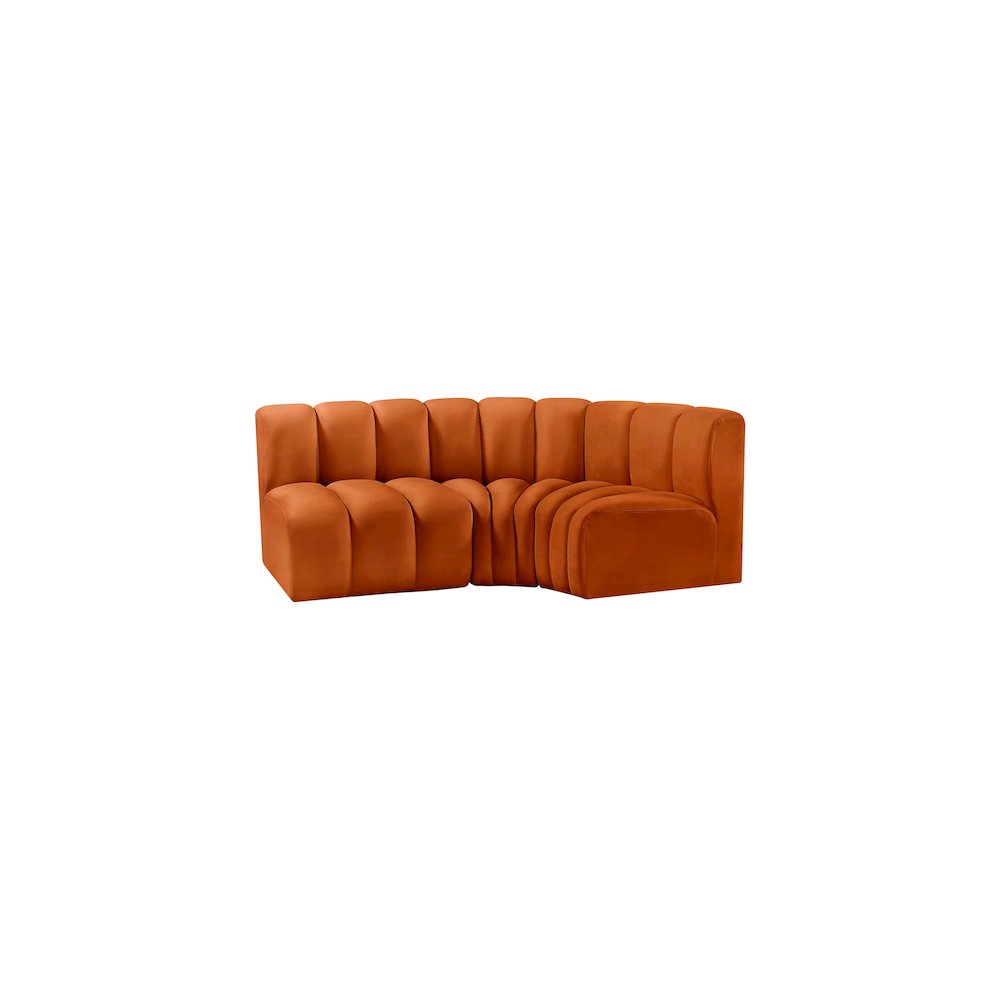 Arc Cognac Velvet Modular Sofa. Picture 5