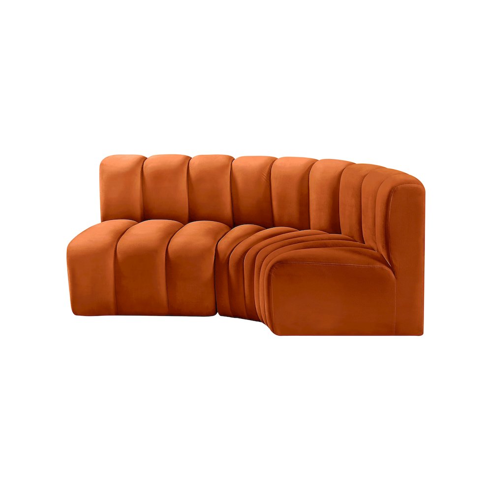 Arc Cognac Velvet Modular Sofa. Picture 6