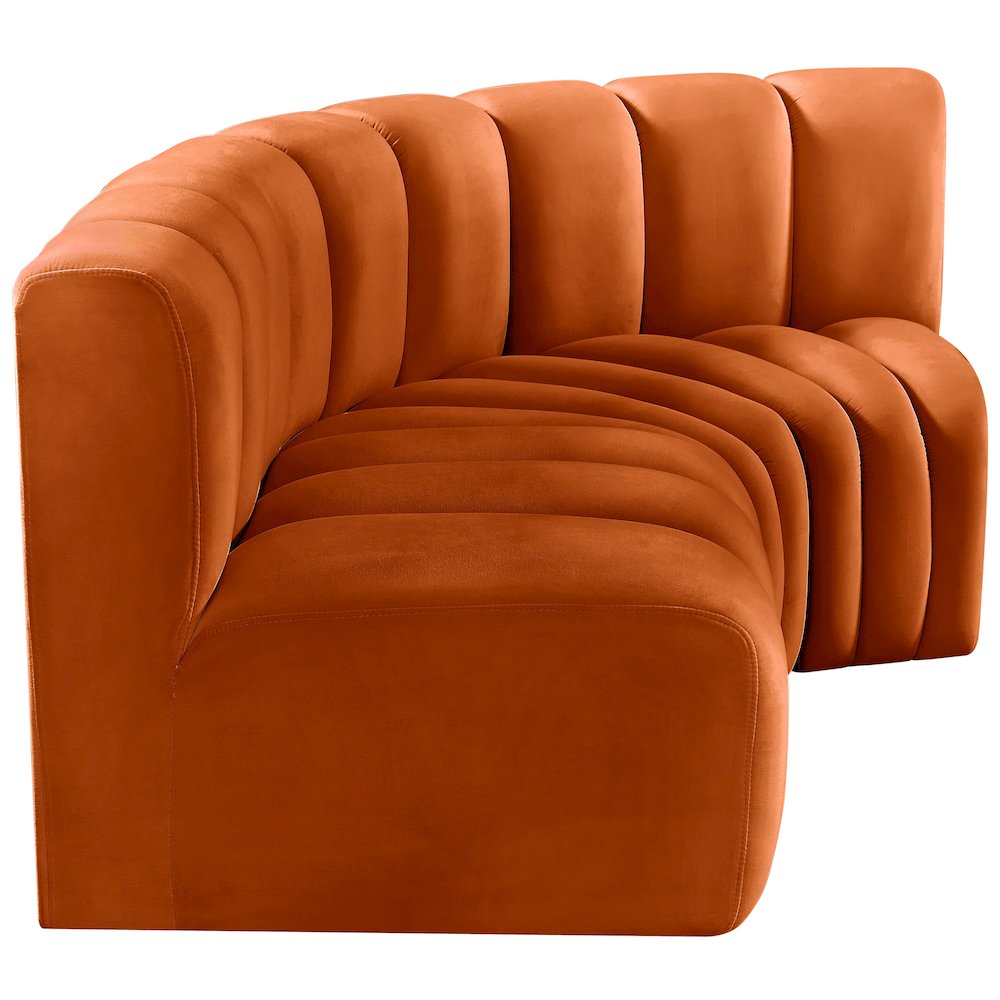 Arc Cognac Velvet Modular Sofa. Picture 7