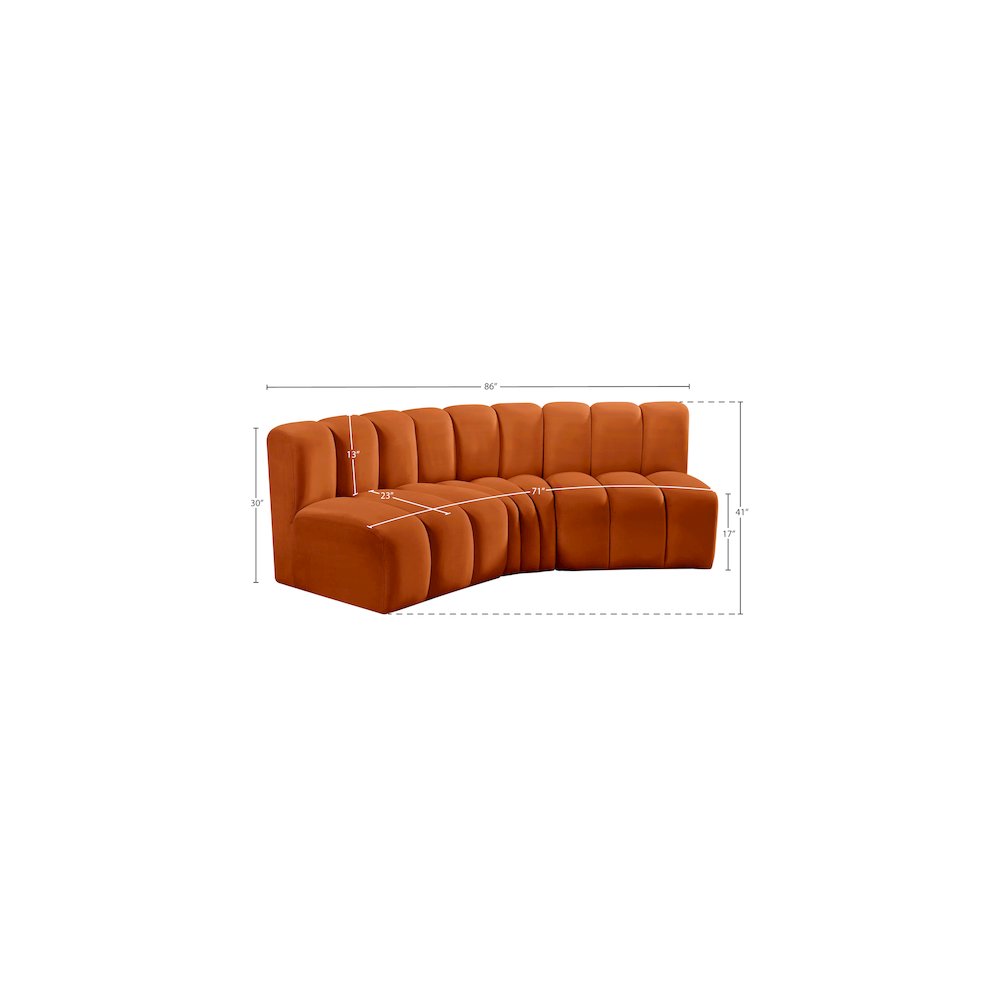 Arc Cognac Velvet Modular Sofa. Picture 9