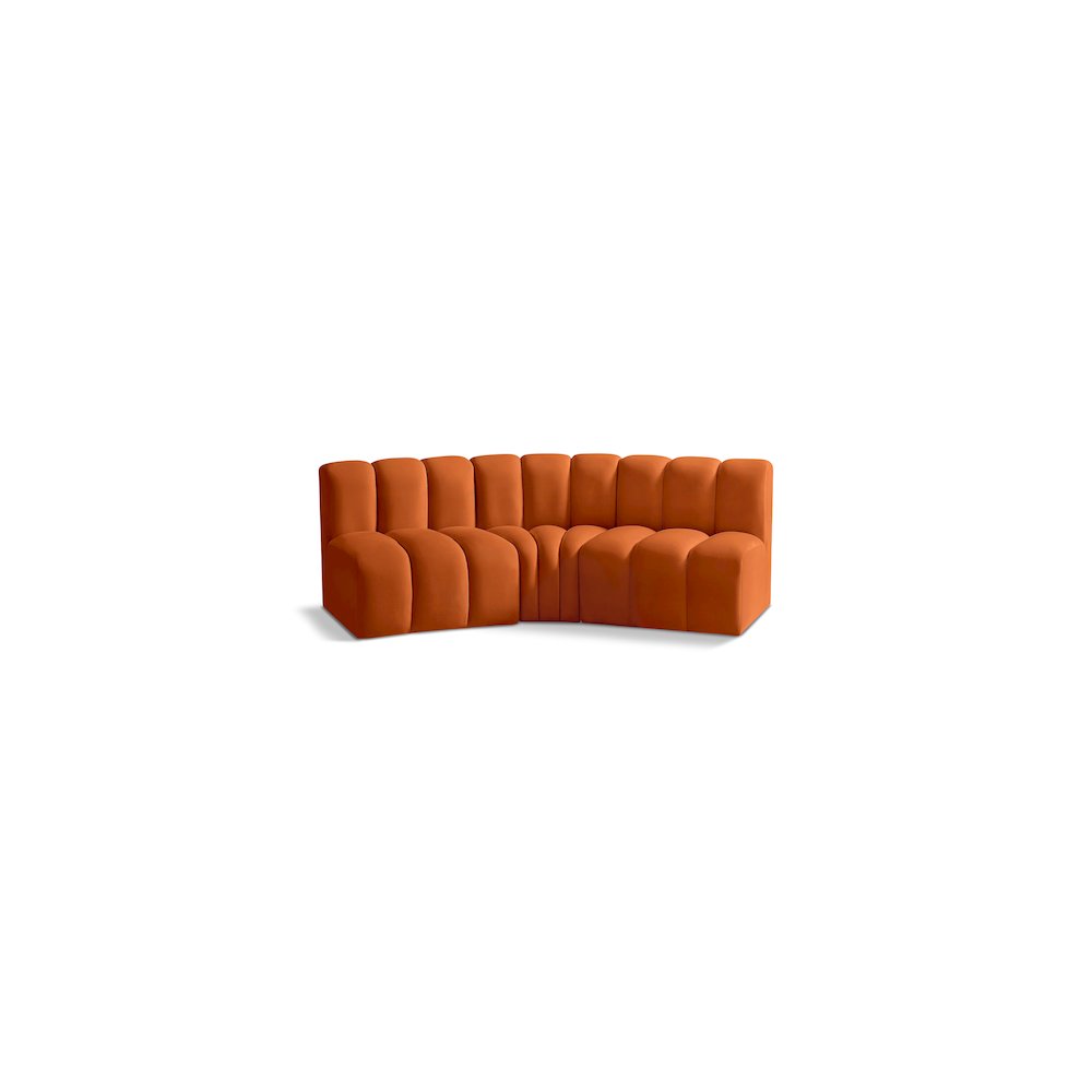 Arc Cognac Velvet Modular Sofa. Picture 1