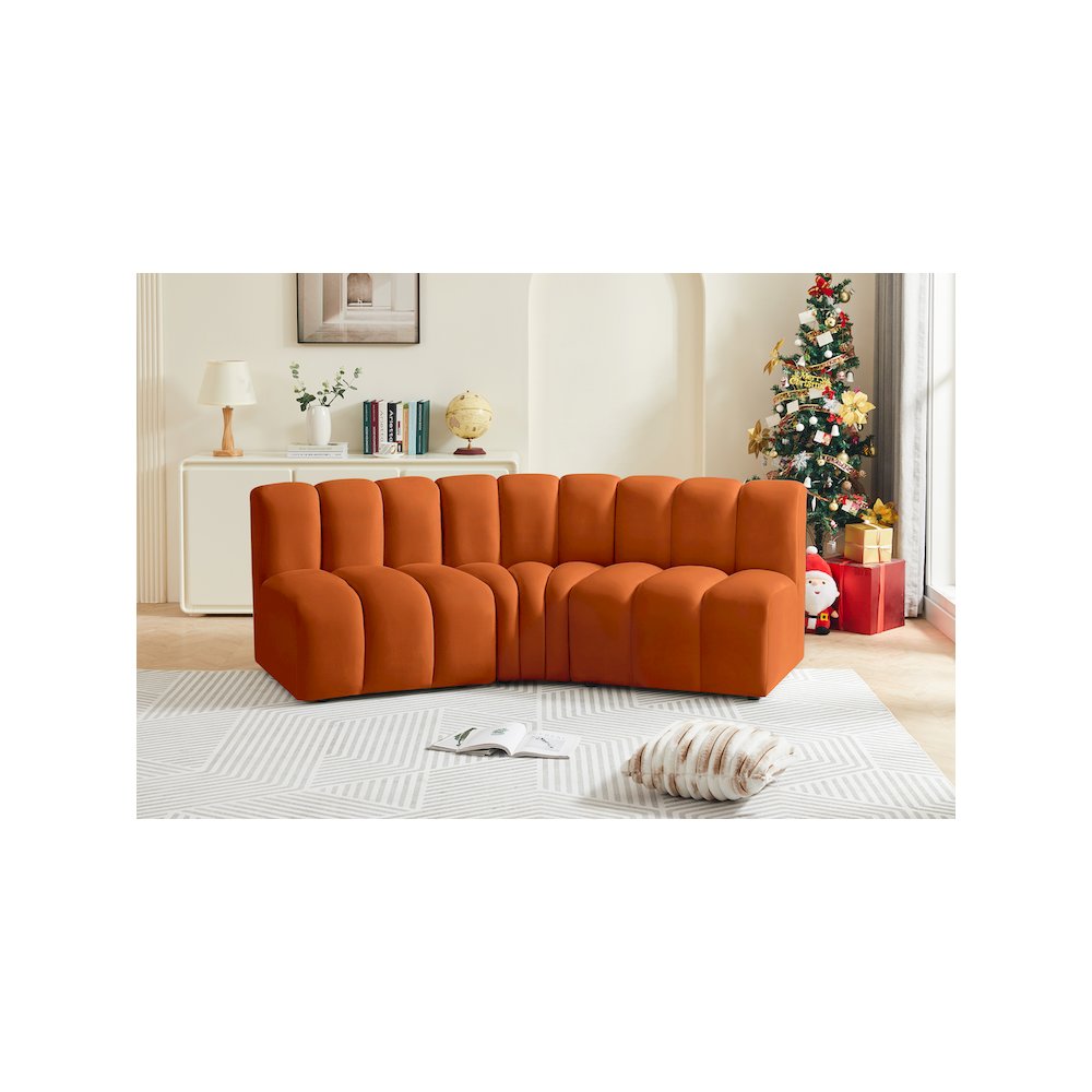 Arc Cognac Velvet Modular Sofa. Picture 2