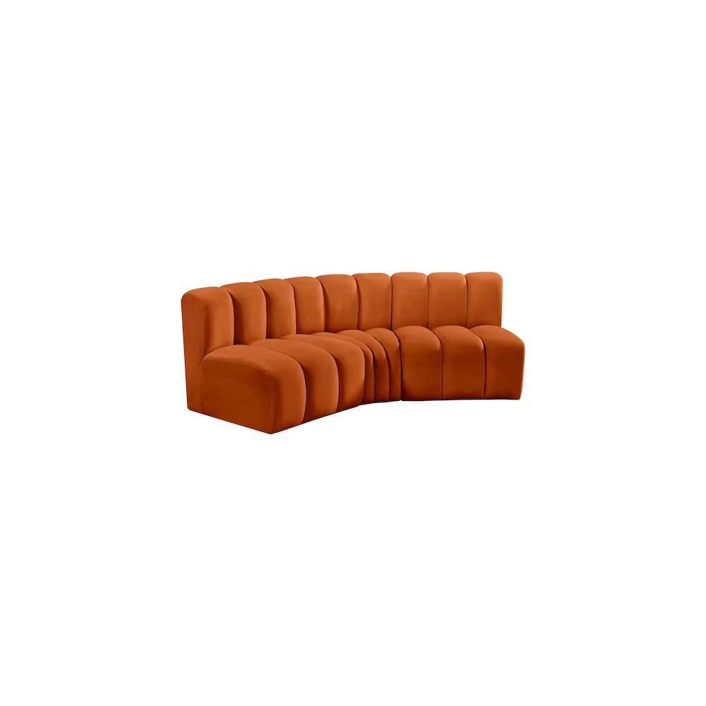 Arc Cognac Velvet Modular Sofa. Picture 5