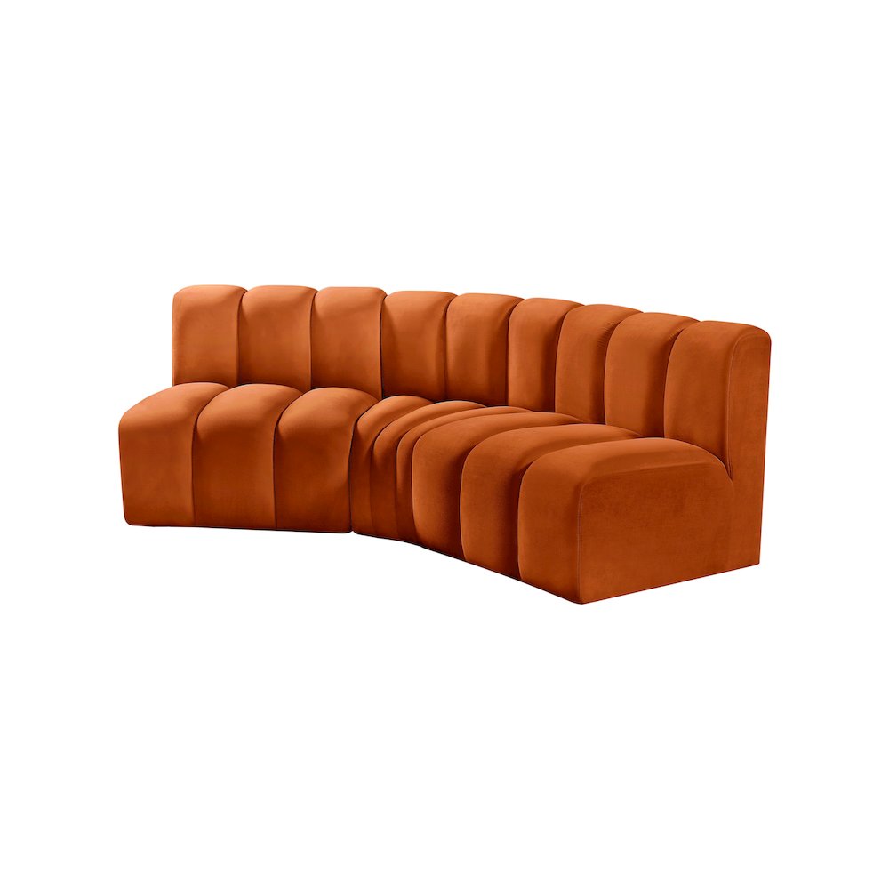 Arc Cognac Velvet Modular Sofa. Picture 6