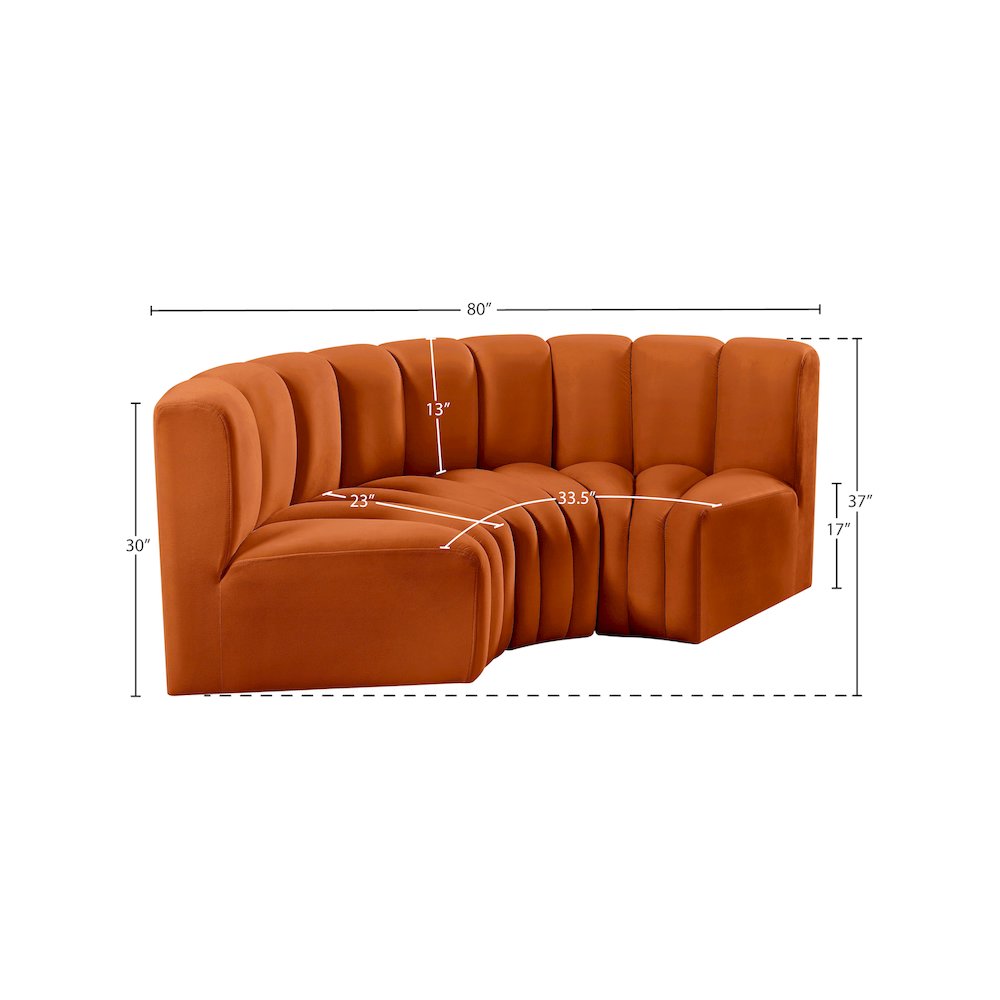 Arc Cognac Velvet Modular Sofa. Picture 8