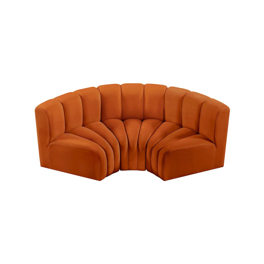 Arc Cognac Velvet Modular Sofa. Picture 4