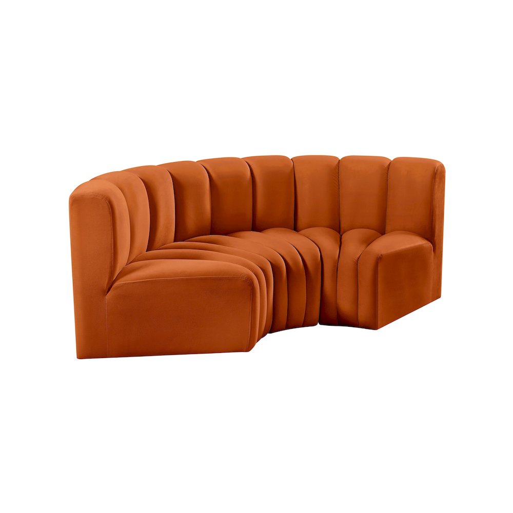 Arc Cognac Velvet Modular Sofa. Picture 5