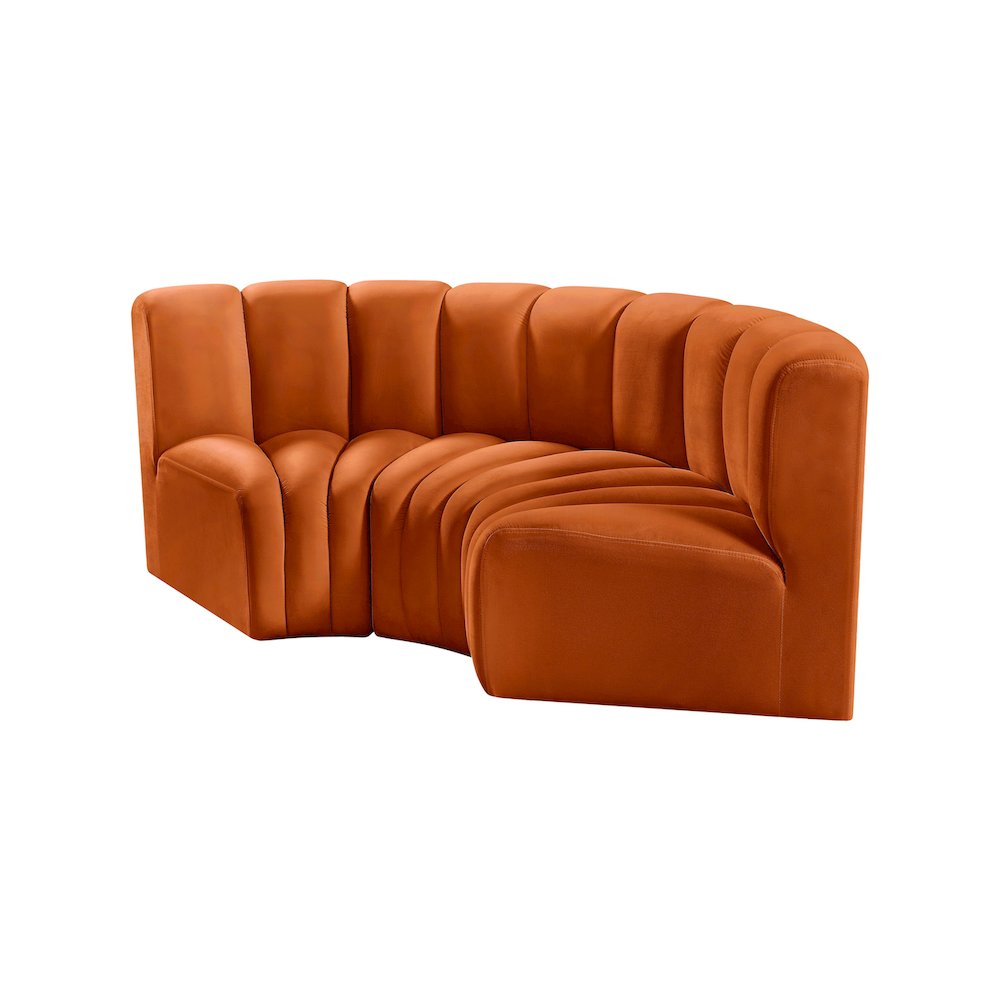 Arc Cognac Velvet Modular Sofa. Picture 6