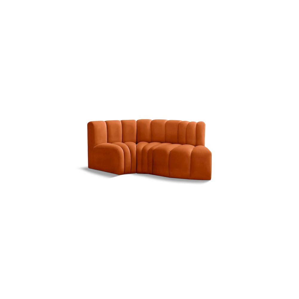 Arc Cognac Velvet Modular Sofa. Picture 1