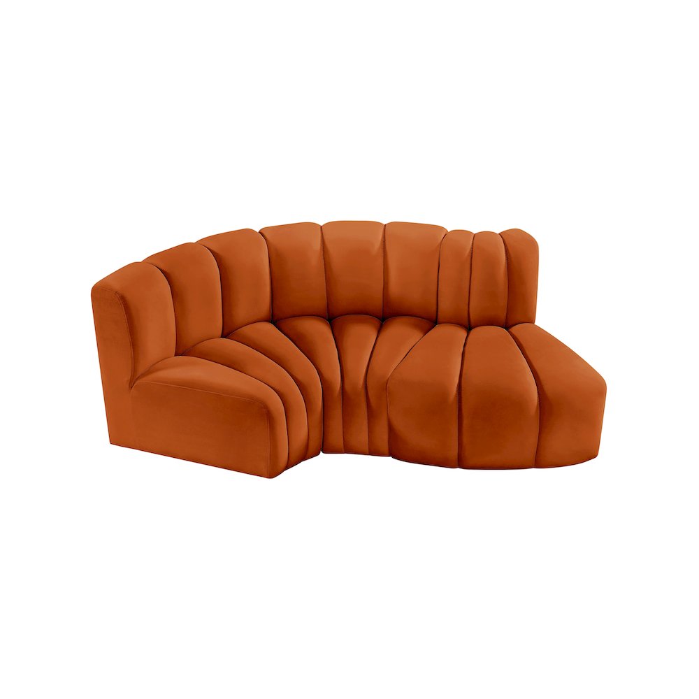 Arc Cognac Velvet Modular Sofa. Picture 4