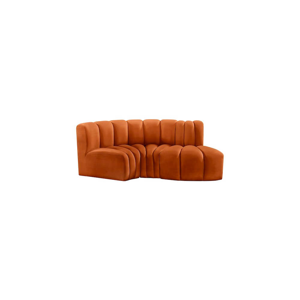 Arc Cognac Velvet Modular Sofa. Picture 5