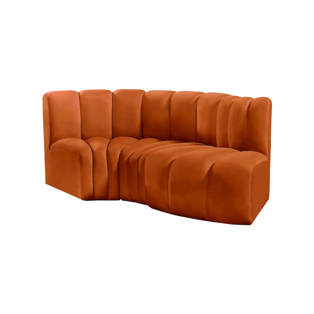 Arc Cognac Velvet Modular Sofa. Picture 6