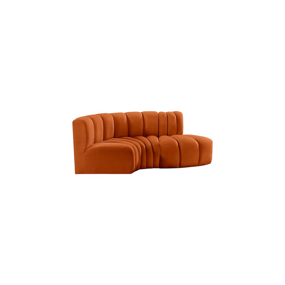 Arc Cognac Velvet Modular Sofa. Picture 8
