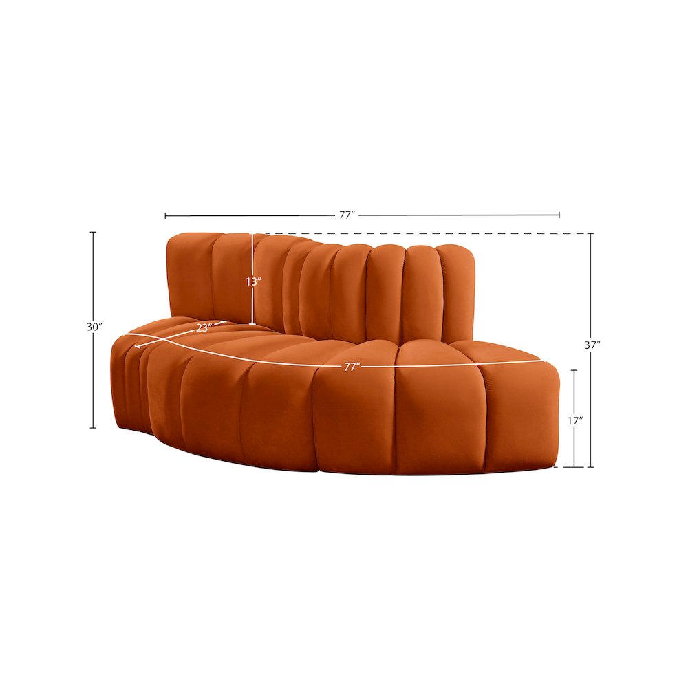 Arc Cognac Velvet Modular Sofa. Picture 8