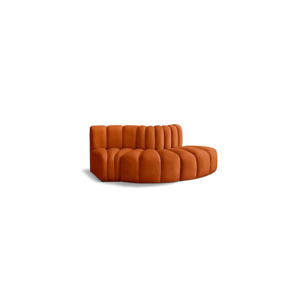 Arc Cognac Velvet Modular Sofa. Picture 1