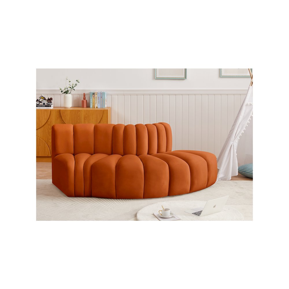Arc Cognac Velvet Modular Sofa. Picture 2