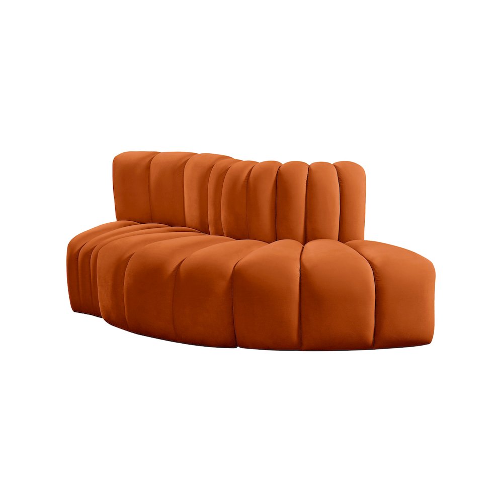 Arc Cognac Velvet Modular Sofa. Picture 7