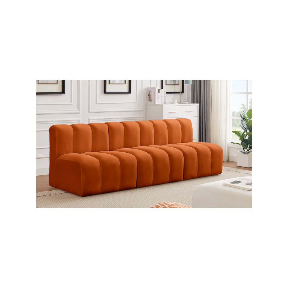 Arc Cognac Velvet Modular Sofa. Picture 2