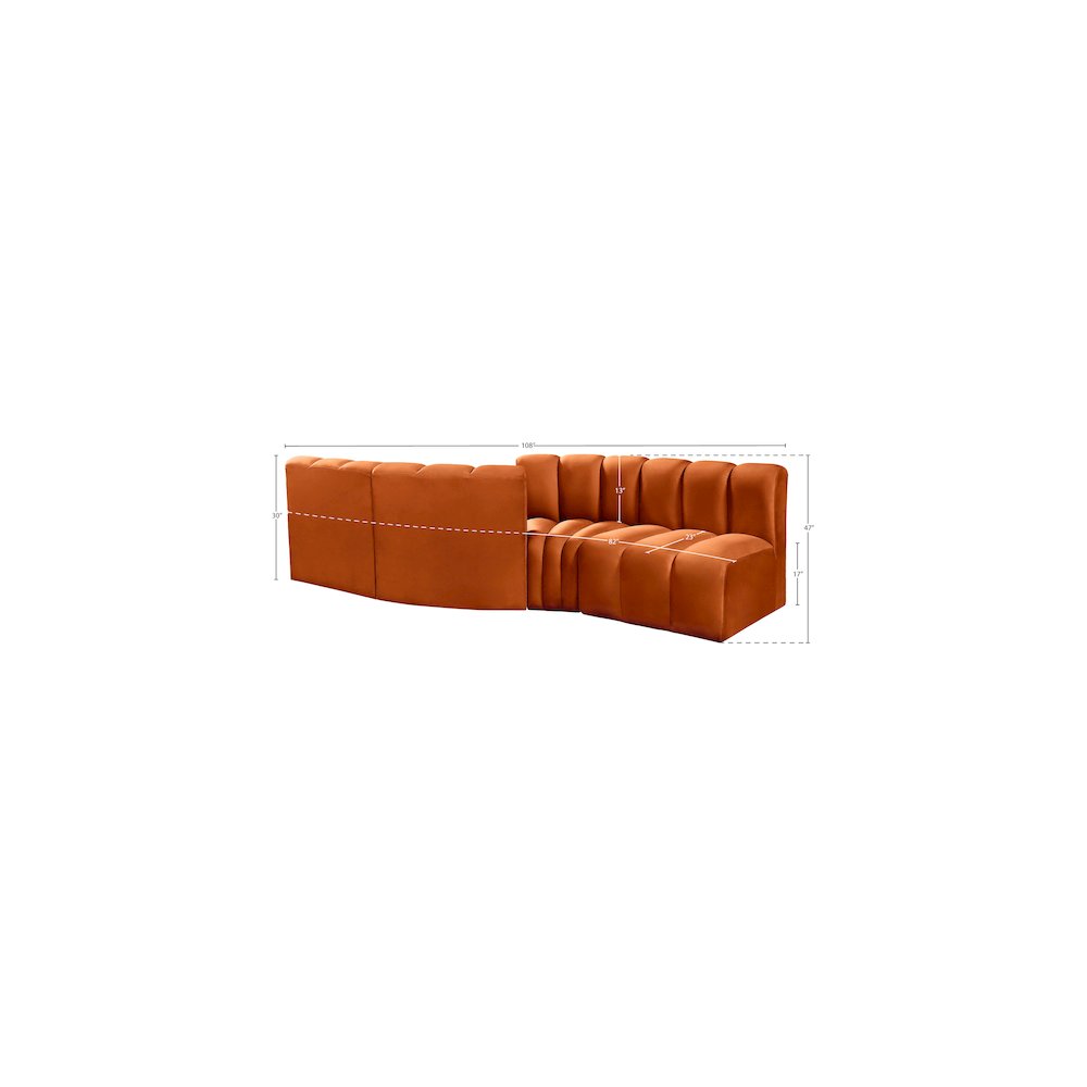 Arc Cognac Velvet Modular Sofa. Picture 8