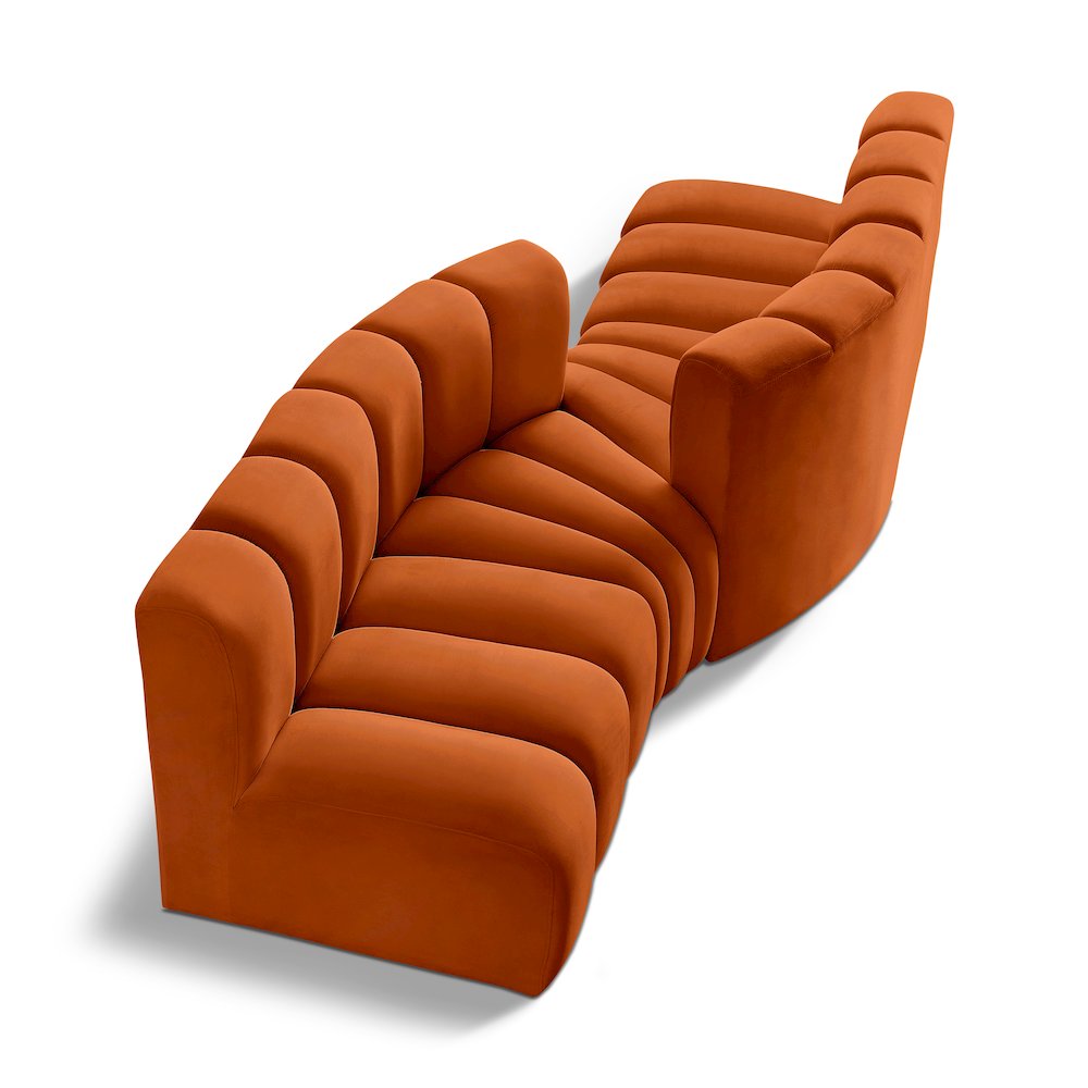 Arc Cognac Velvet Modular Sofa. Picture 1